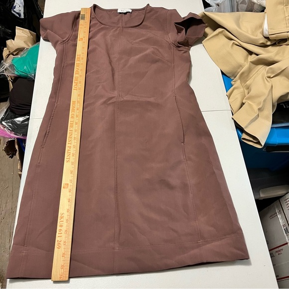 Brass Clothing A Line Dress Mauve Brown Cotton Blend Small M2 - Picture 6 of 8
